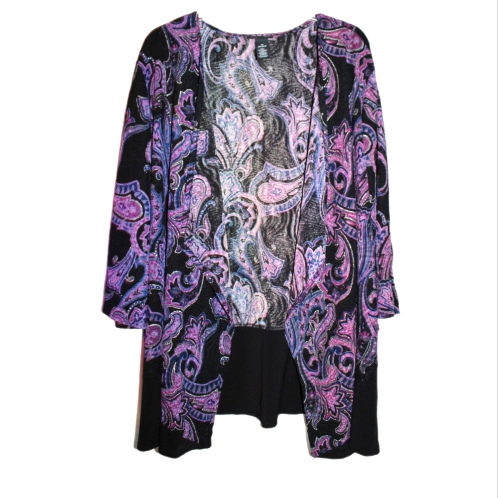 Women's Open Front Paisley Cardigan